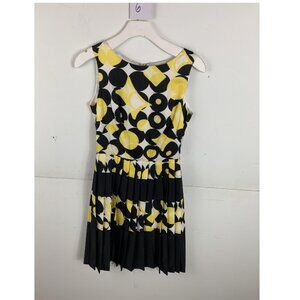 Anthropologie Eva Franco 60's Inspired Black and Yellow Sleeveless Mini Dress